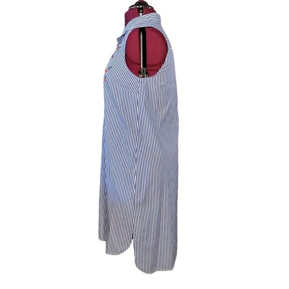 NM Neiman Marcus Striped Embroidered Dress (Size L) - Picture 5 of 9
